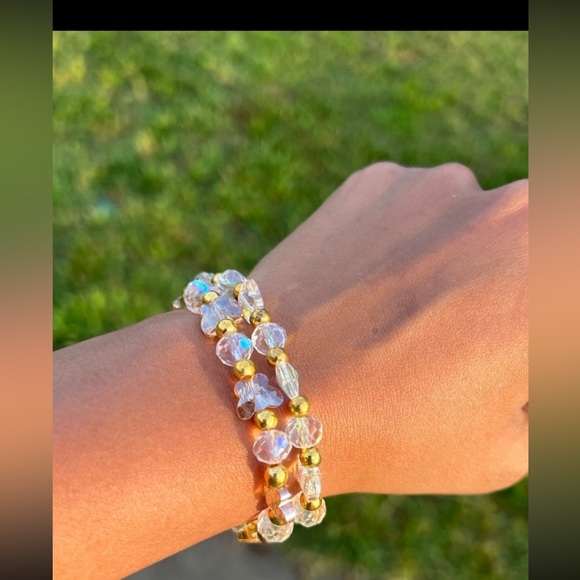 Handmade swarovski butterfly beads elastic bracelets - lot of 2 - Picture 7 of 11